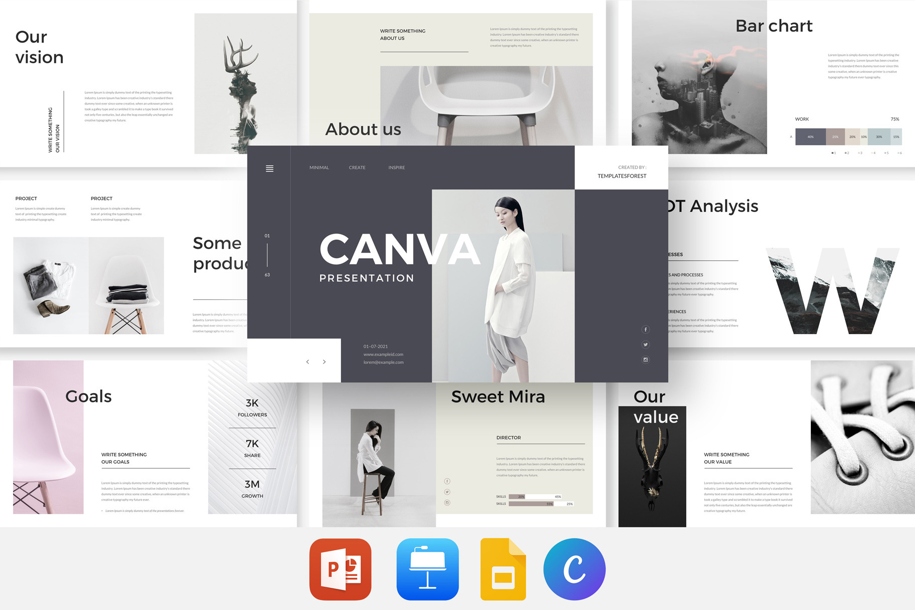 minimalist canva presentation