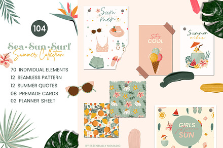 watercolor summer beach clipart – MasterBundles