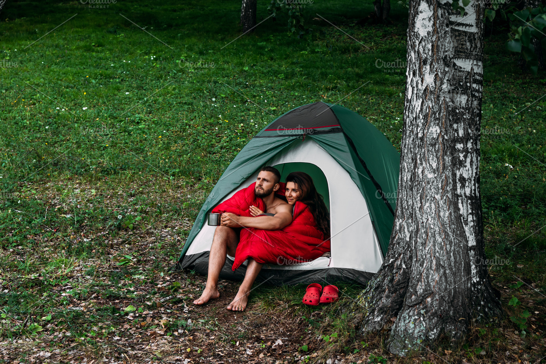 A Couple In Love In A Tent People Images ~ Creative Market