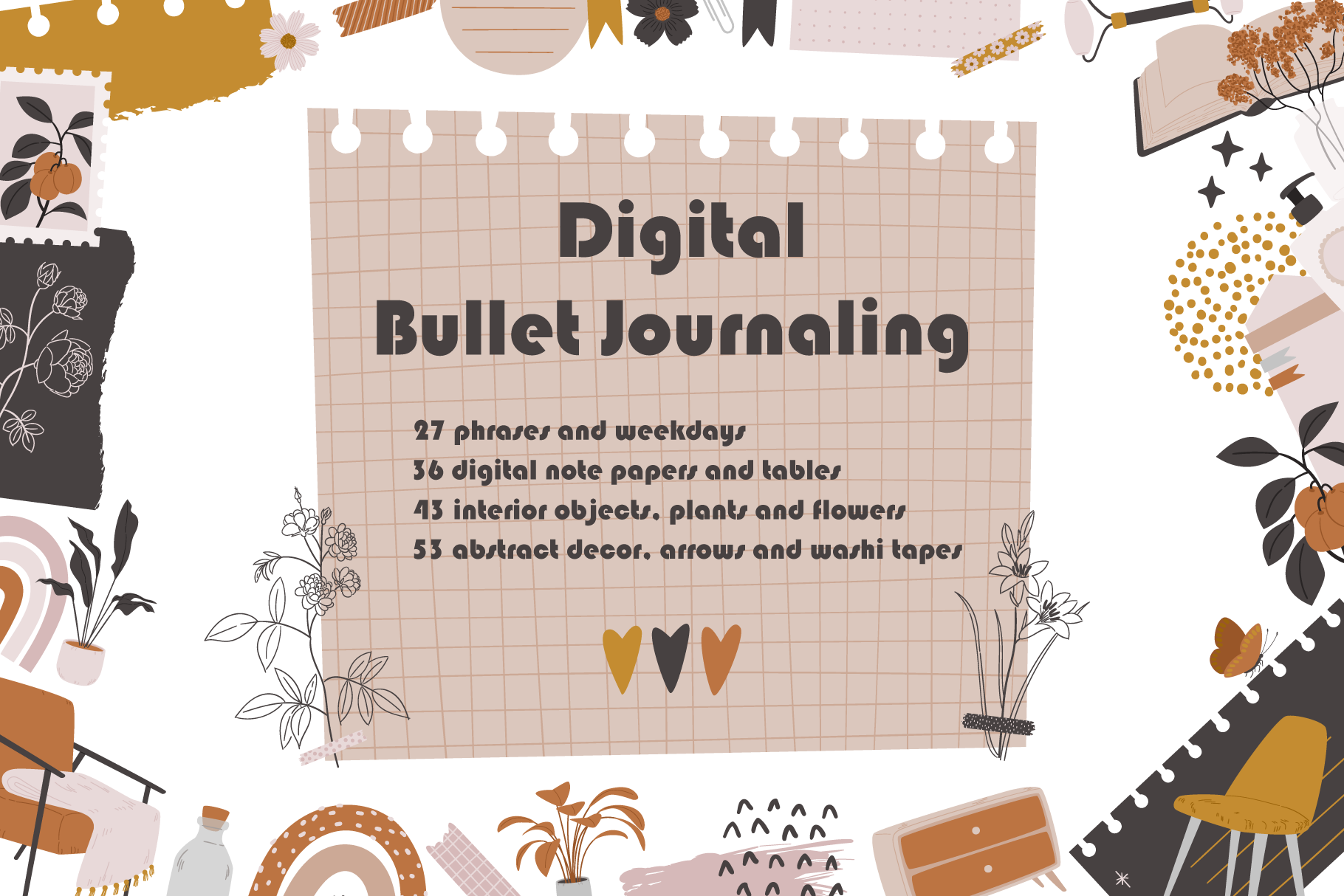 Digital bullet journaling  Graphic Objects ~ Creative Market