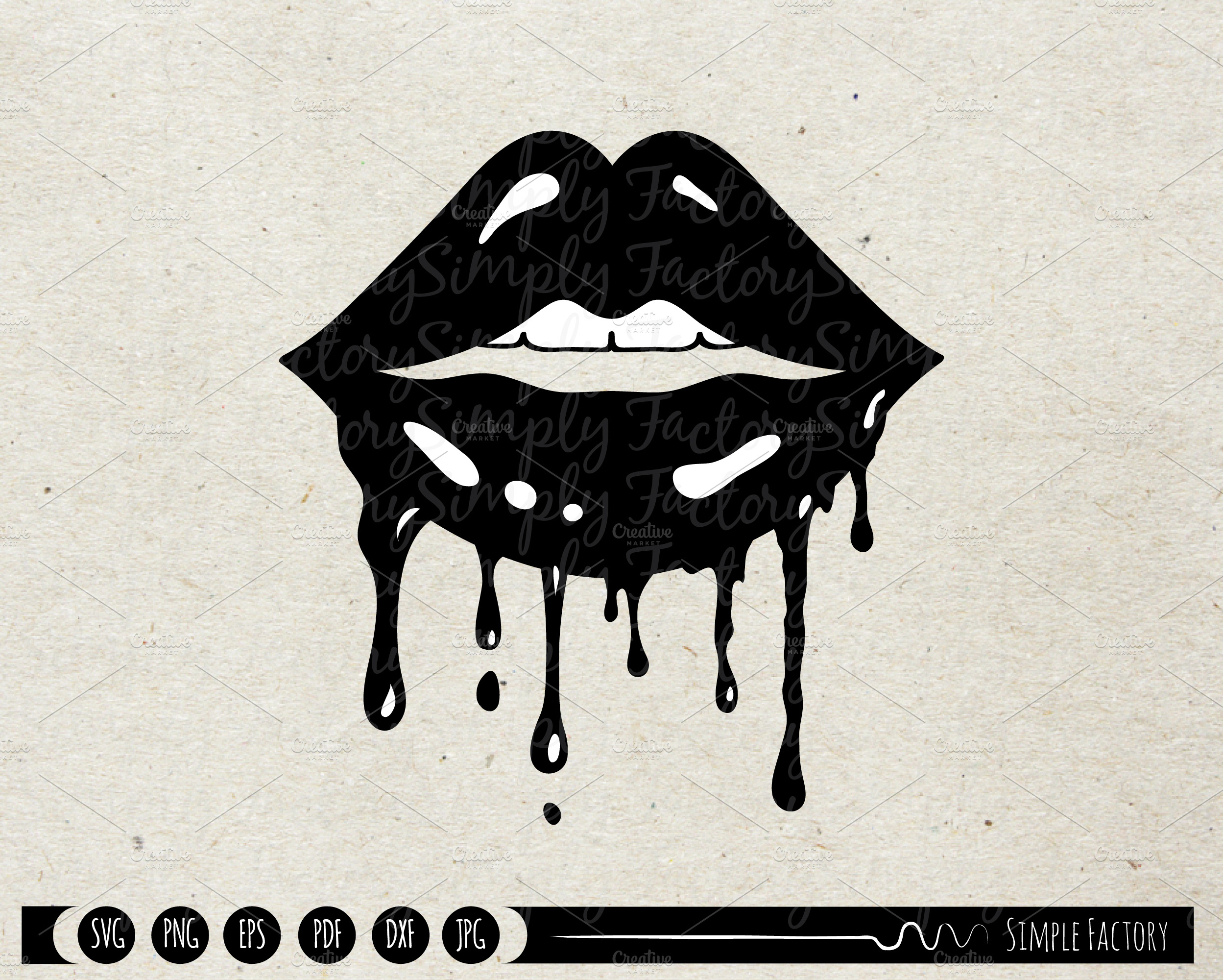 Sexy Dripping Lips Silhouette | Illustrations ~ Creative Market