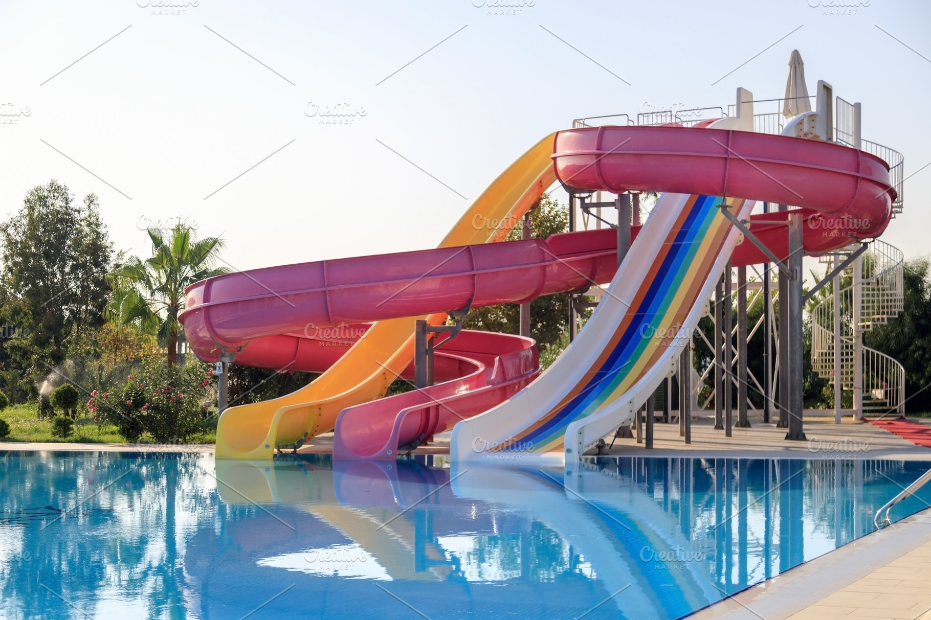 water slides in the hotel pool in Turkey HighQuality Architecture