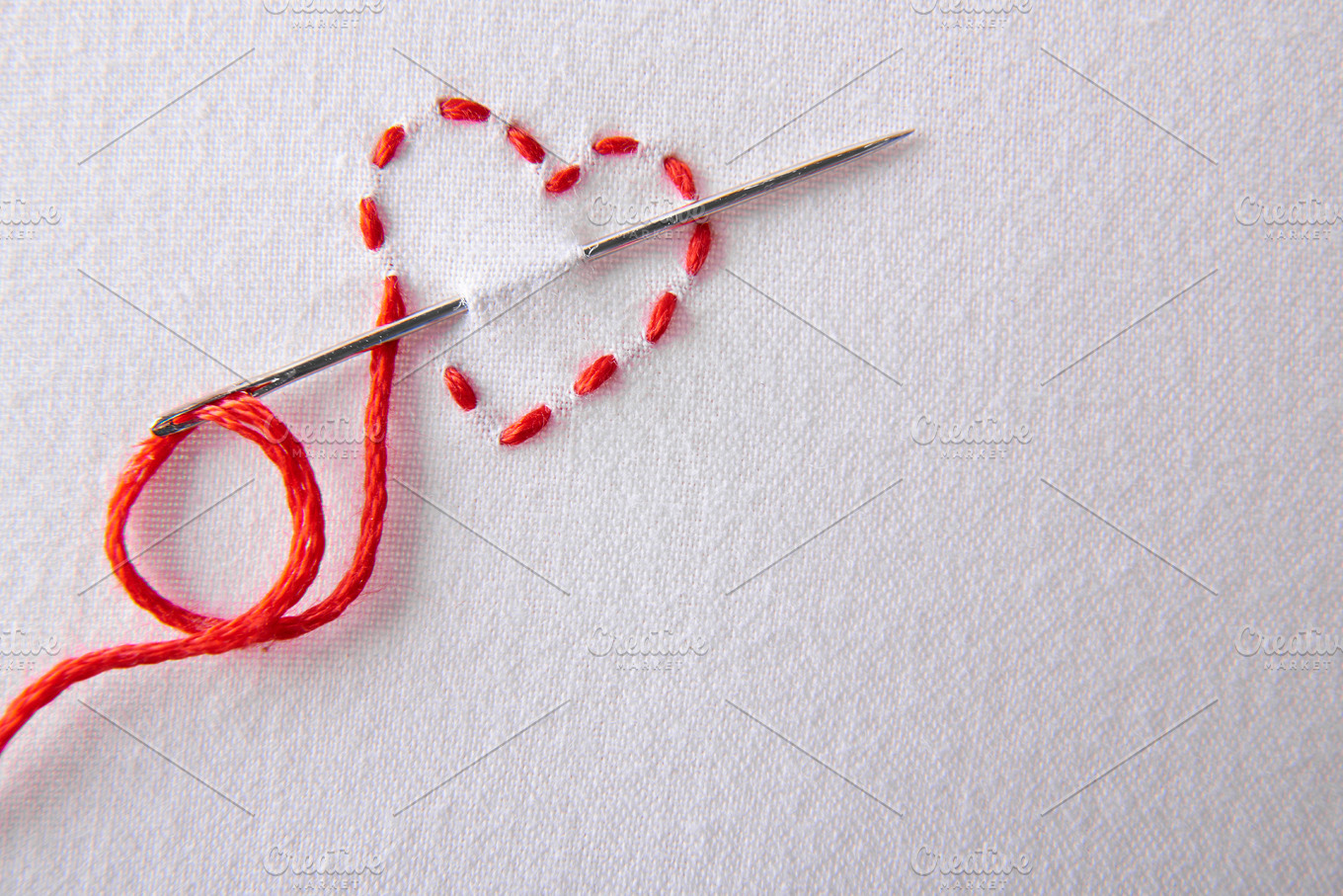 Embroidered red heart | Arts & Entertainment Stock Photos ~ Creative Market