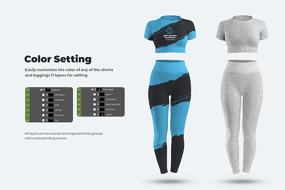 Leggings and T-Shirt Mock-Up Set