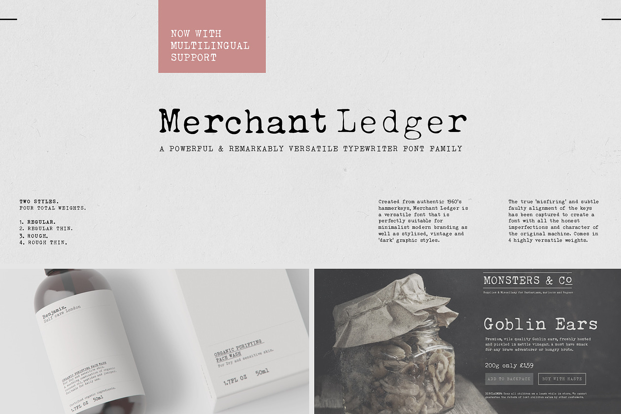 Merchant Ledger Typewriter Family Stunning Display Fonts Creative Market