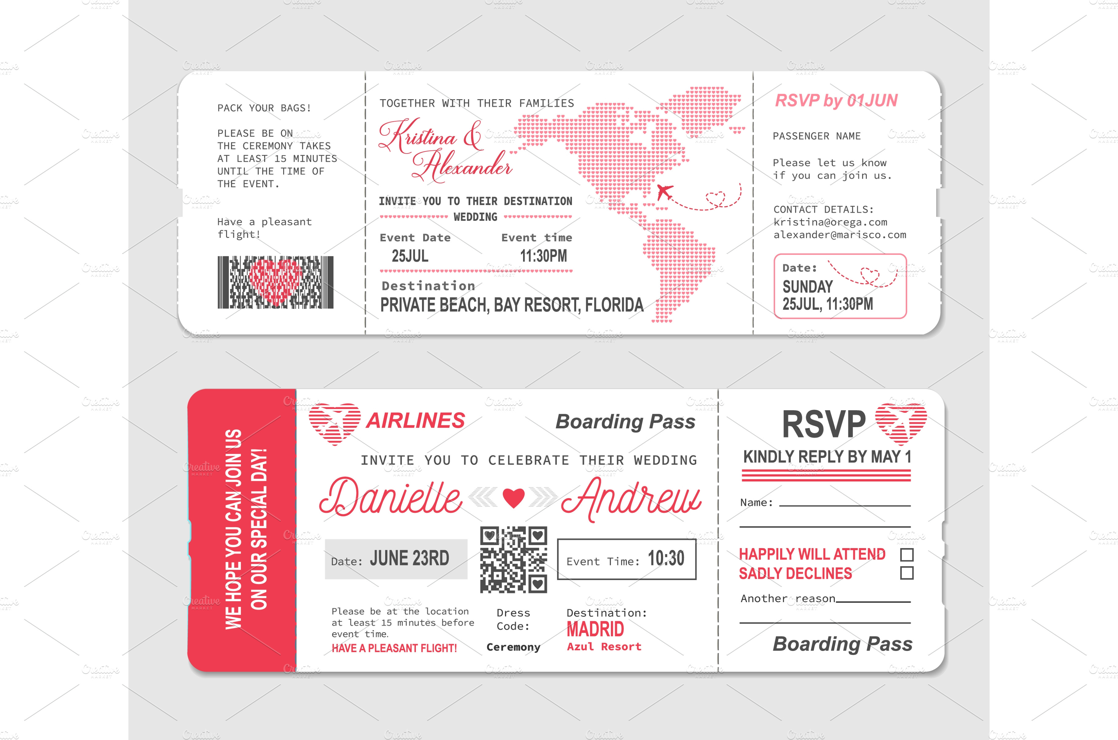 Editable Boarding Pass Template Printable Pink Watercolour 