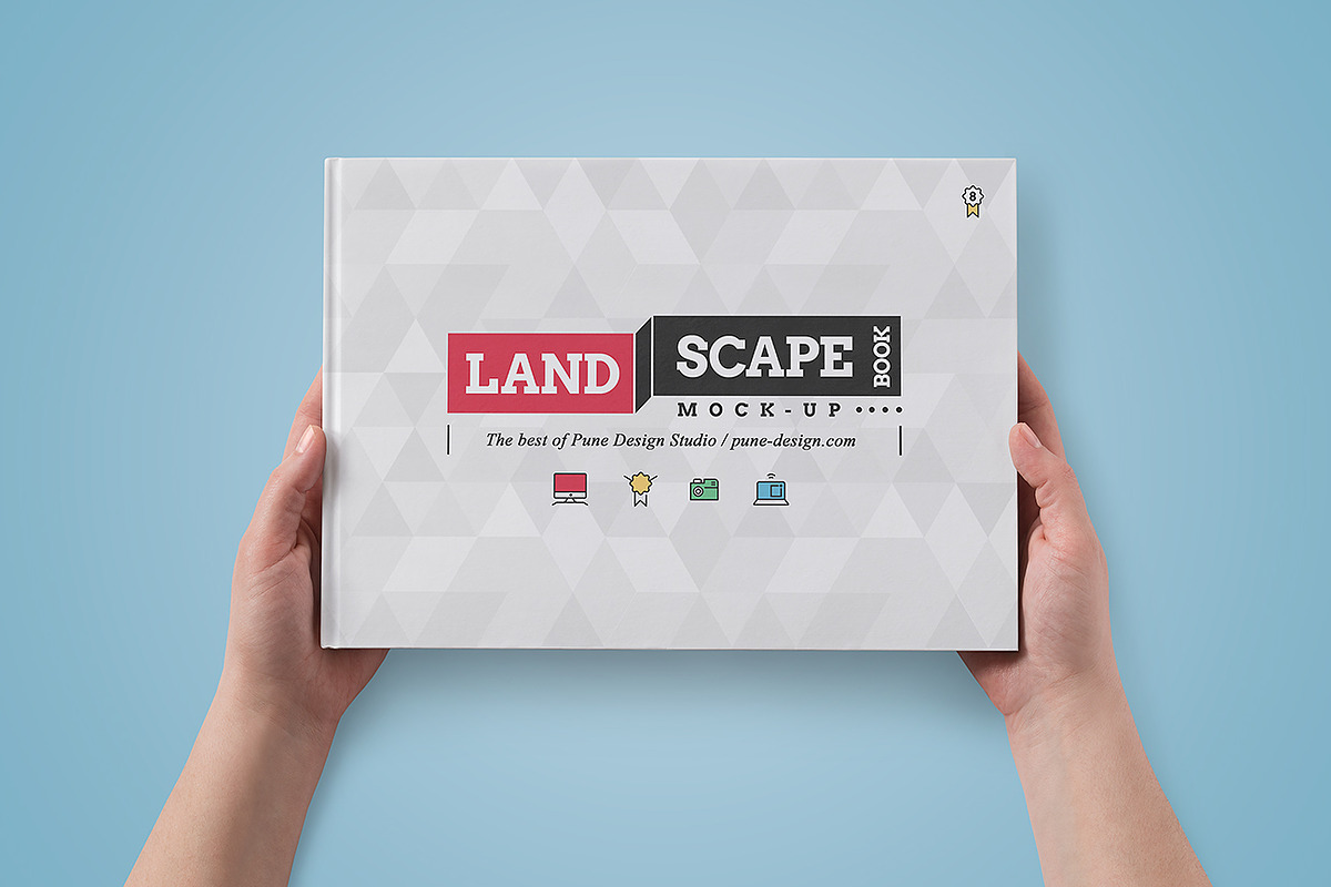 Download Landscape Book Mock-Up Set | Creative Photoshop Templates ~ Creative Market