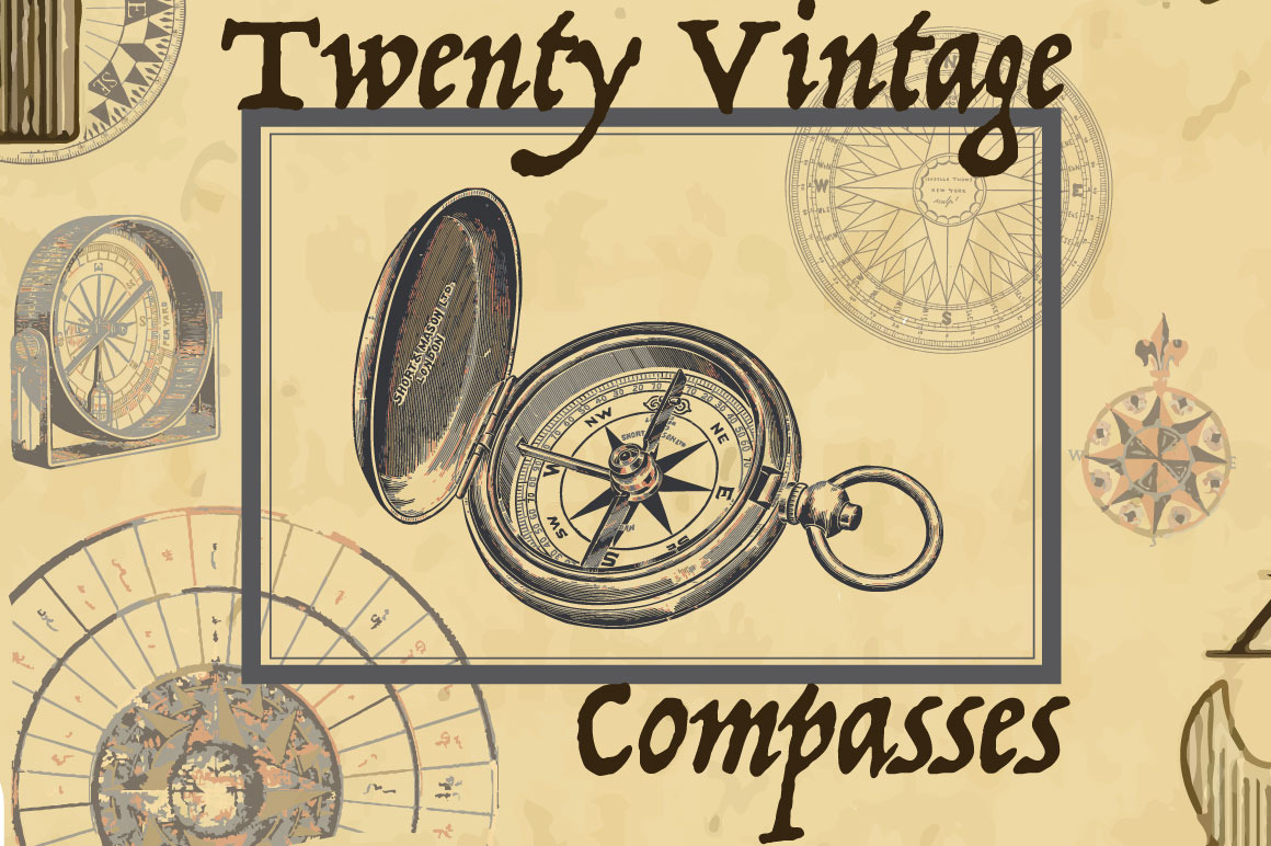 vintage compass sketch