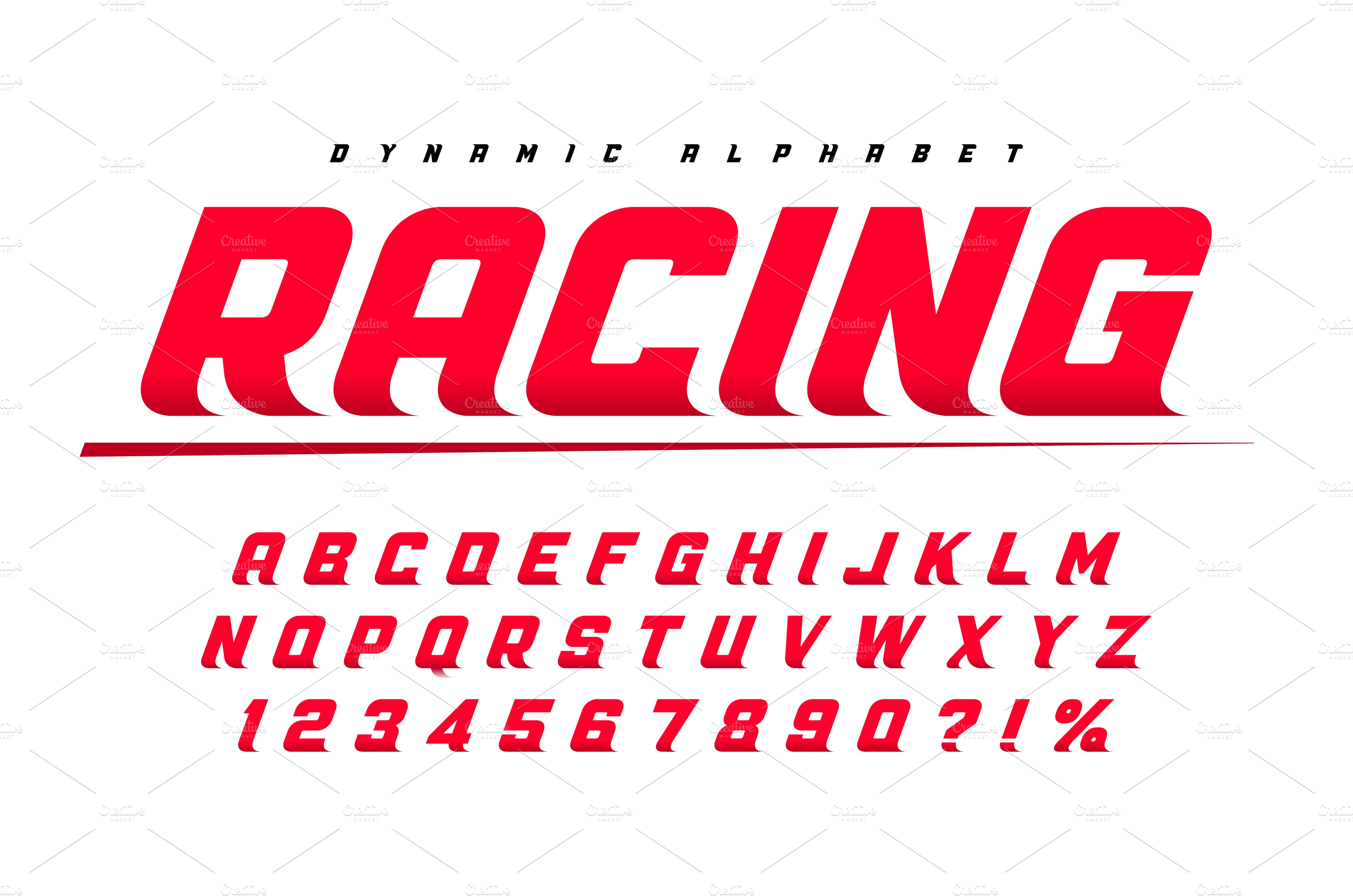 Racing display letters design | Illustrations ~ Creative Market