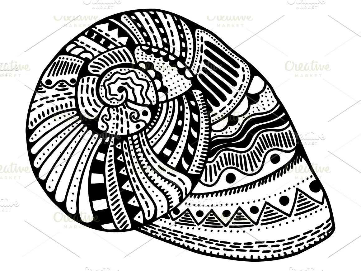 Vector stylized shell | Background Graphics ~ Creative Market