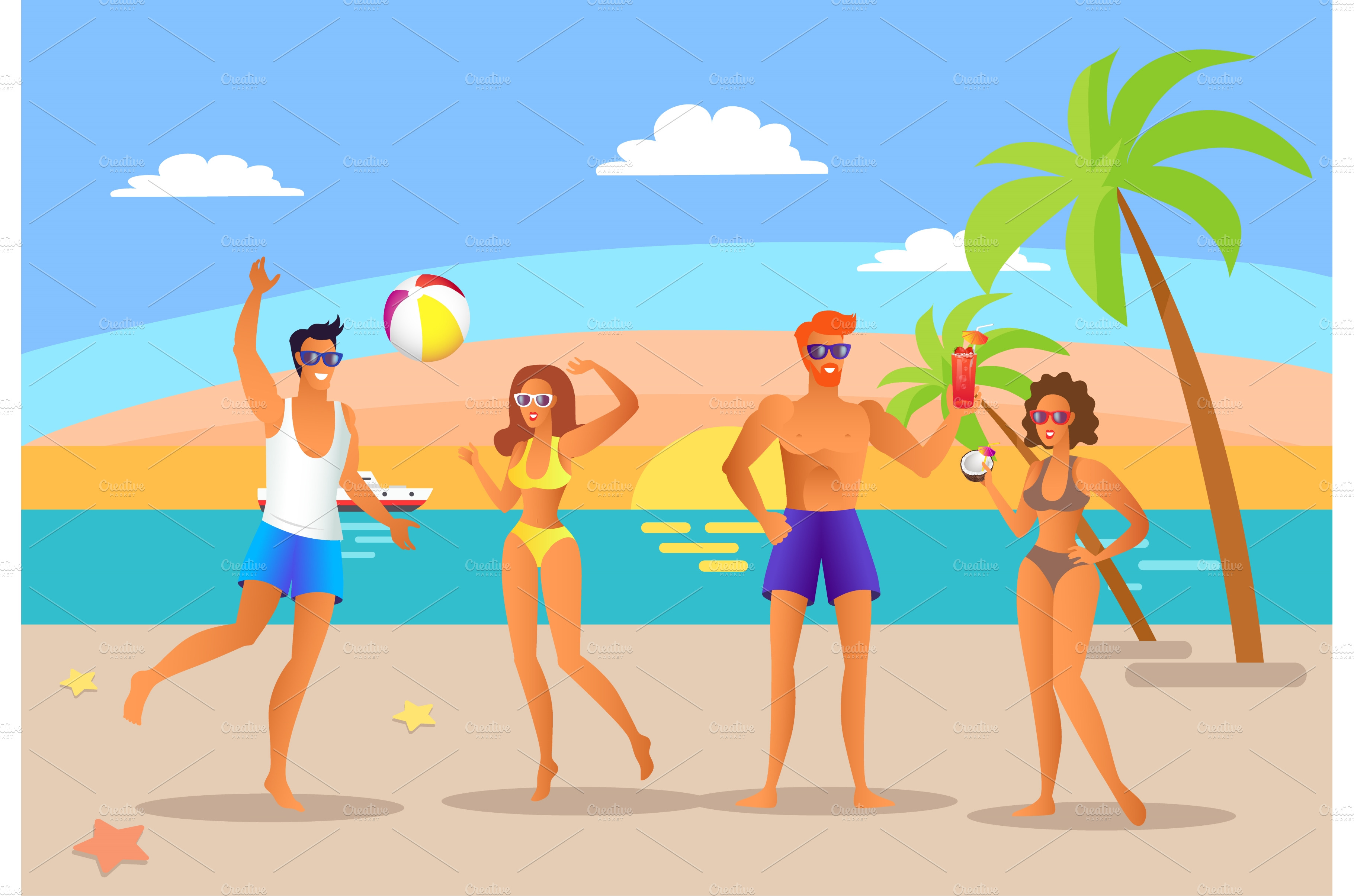 Summer People Communicating Vector | Healthcare Illustrations ...