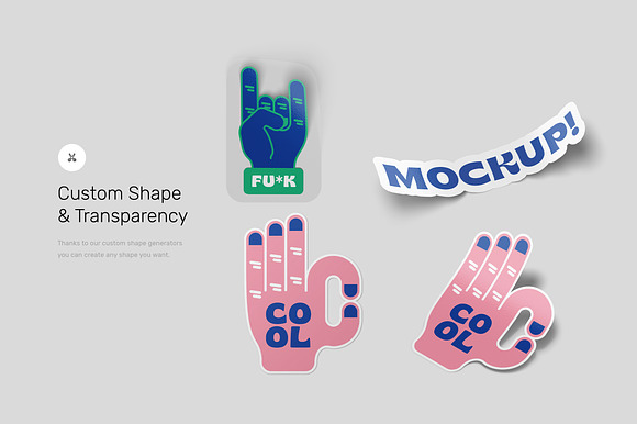 Sticker Mockups - Shape Generator Graphics - YouWorkForThem