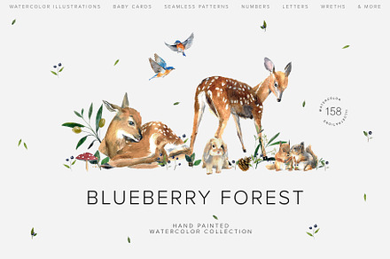 Fawn Logo Design Premade Deer Botanical Sweet Forest Leaves 