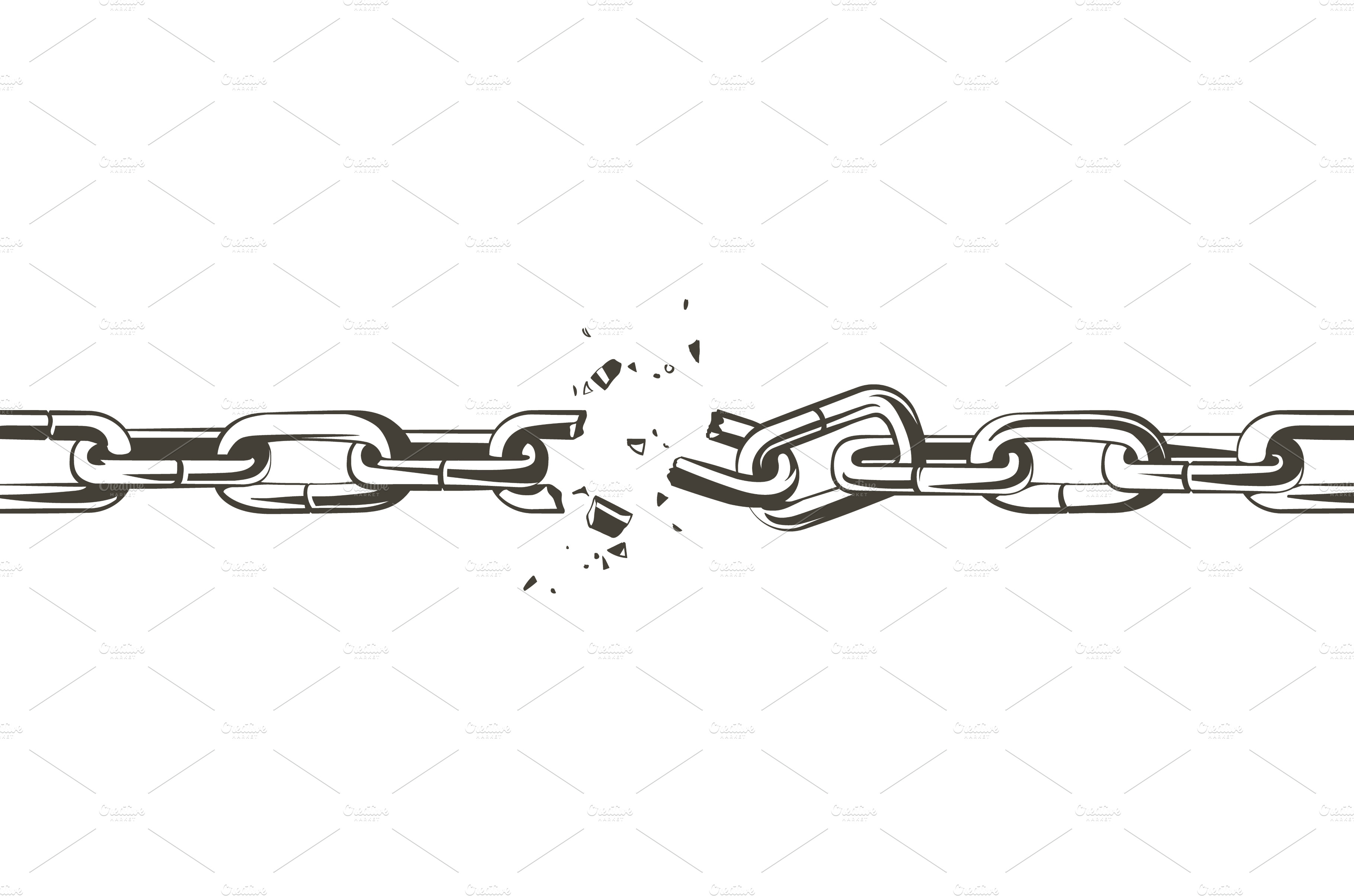 Vector Broken Chain Black And White Textures Creative Market