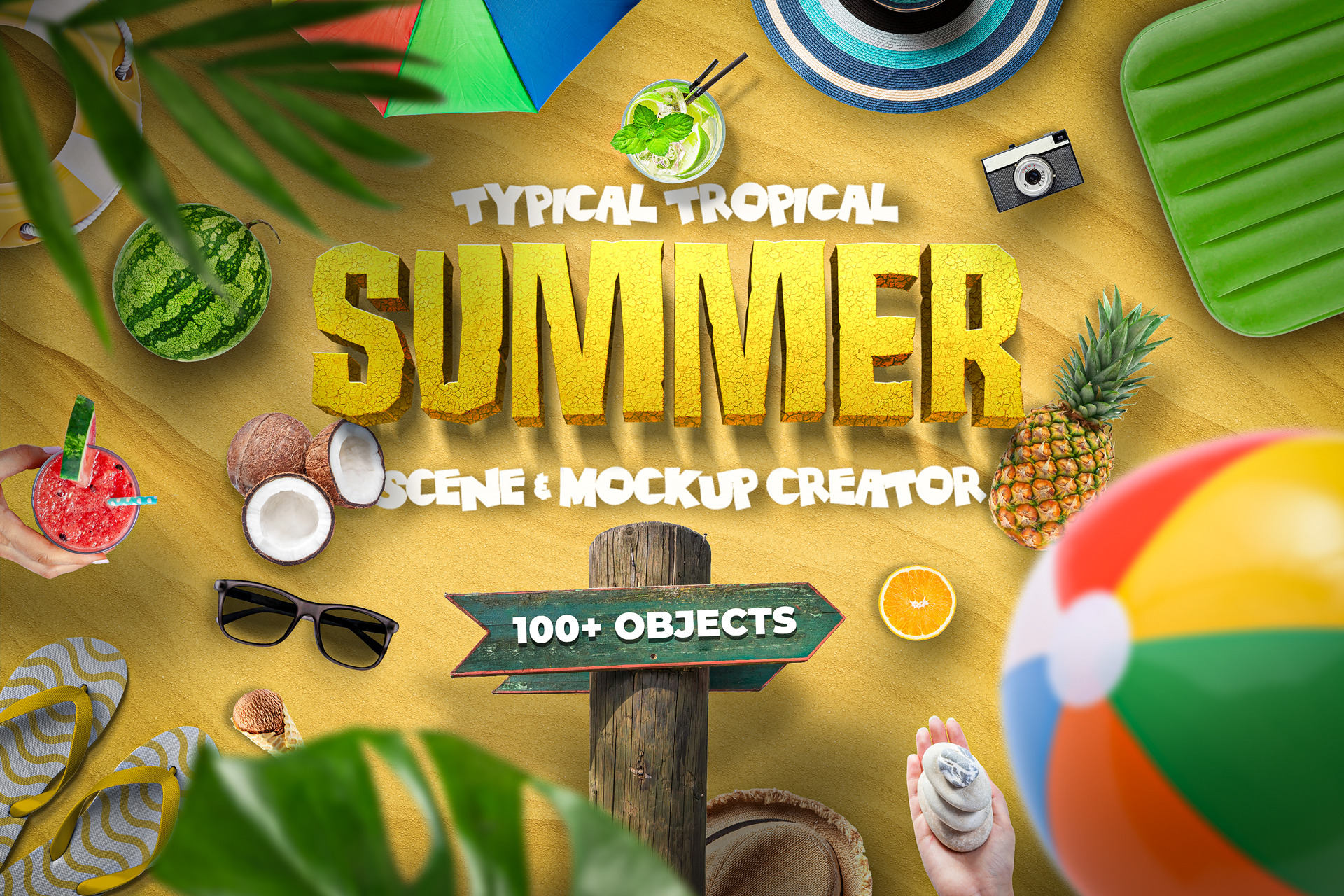 Download Summer Scene and Mockup Creator | Creative Photoshop Templates ~ Creative Market