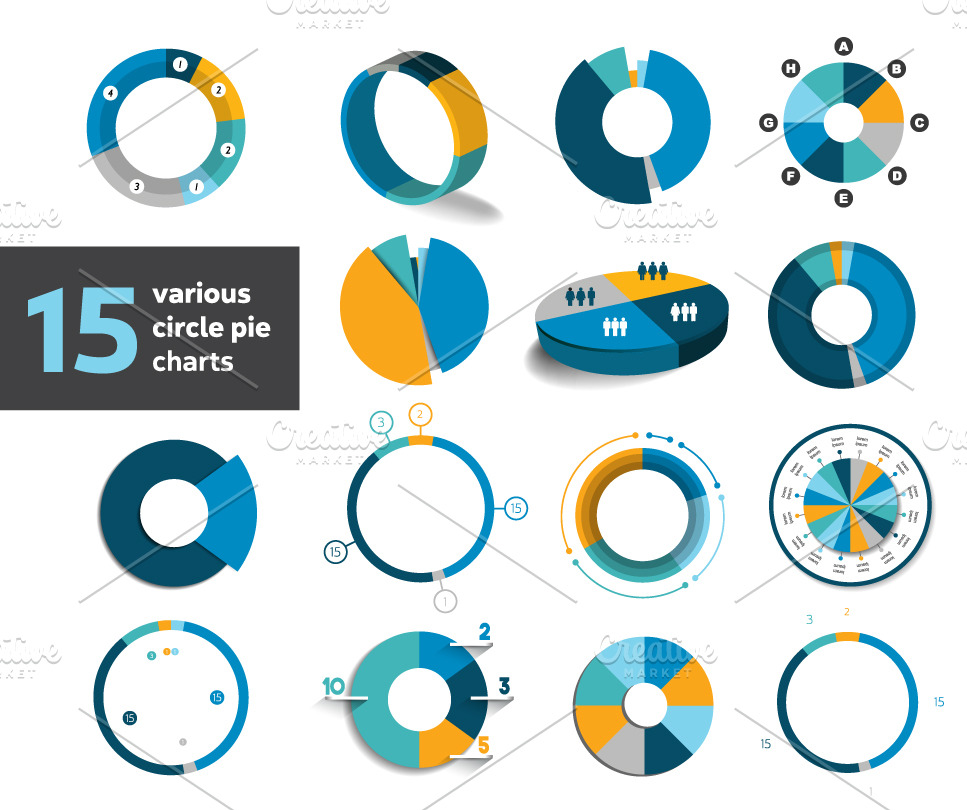 Circle Round Charts Graphs Graphic Objects Creative Market