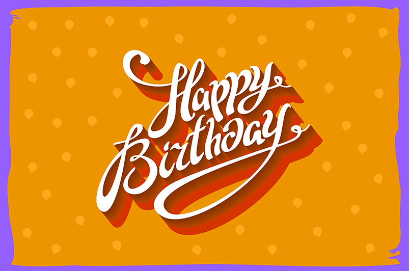 Vintage retro happy birthday card | Background Graphics ~ Creative Market