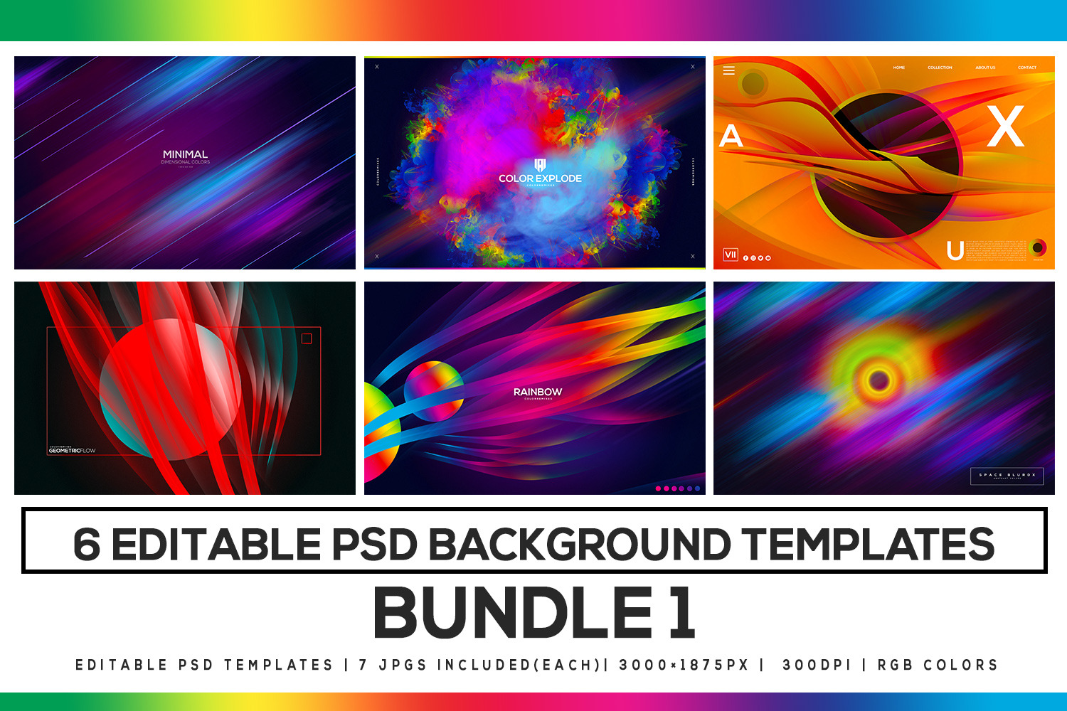 Editable Wallpaper Backgrounds 6 PSD | Templates & Themes ~ Creative Market