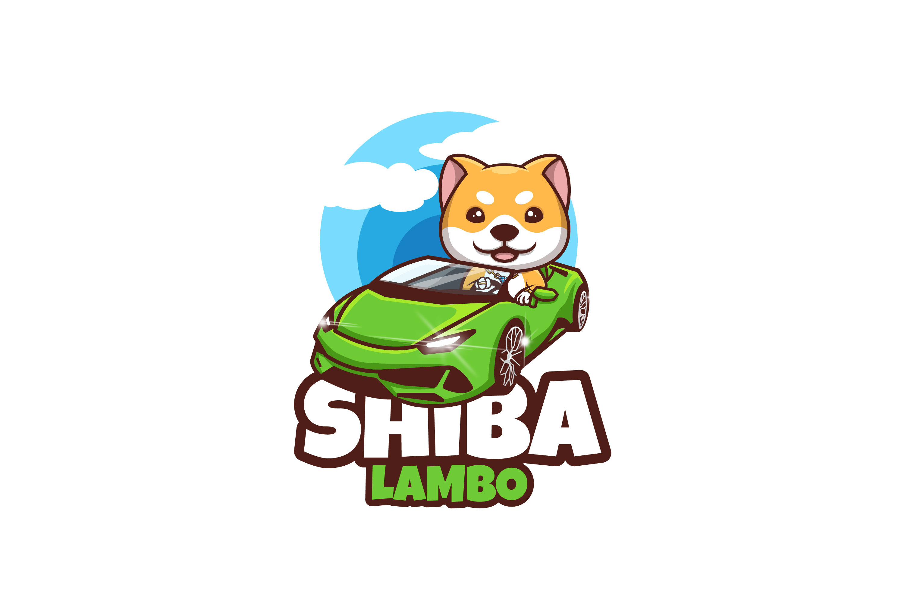 Shiba Lambo Cartoon logo | Illustrator Templates ~ Creative Market