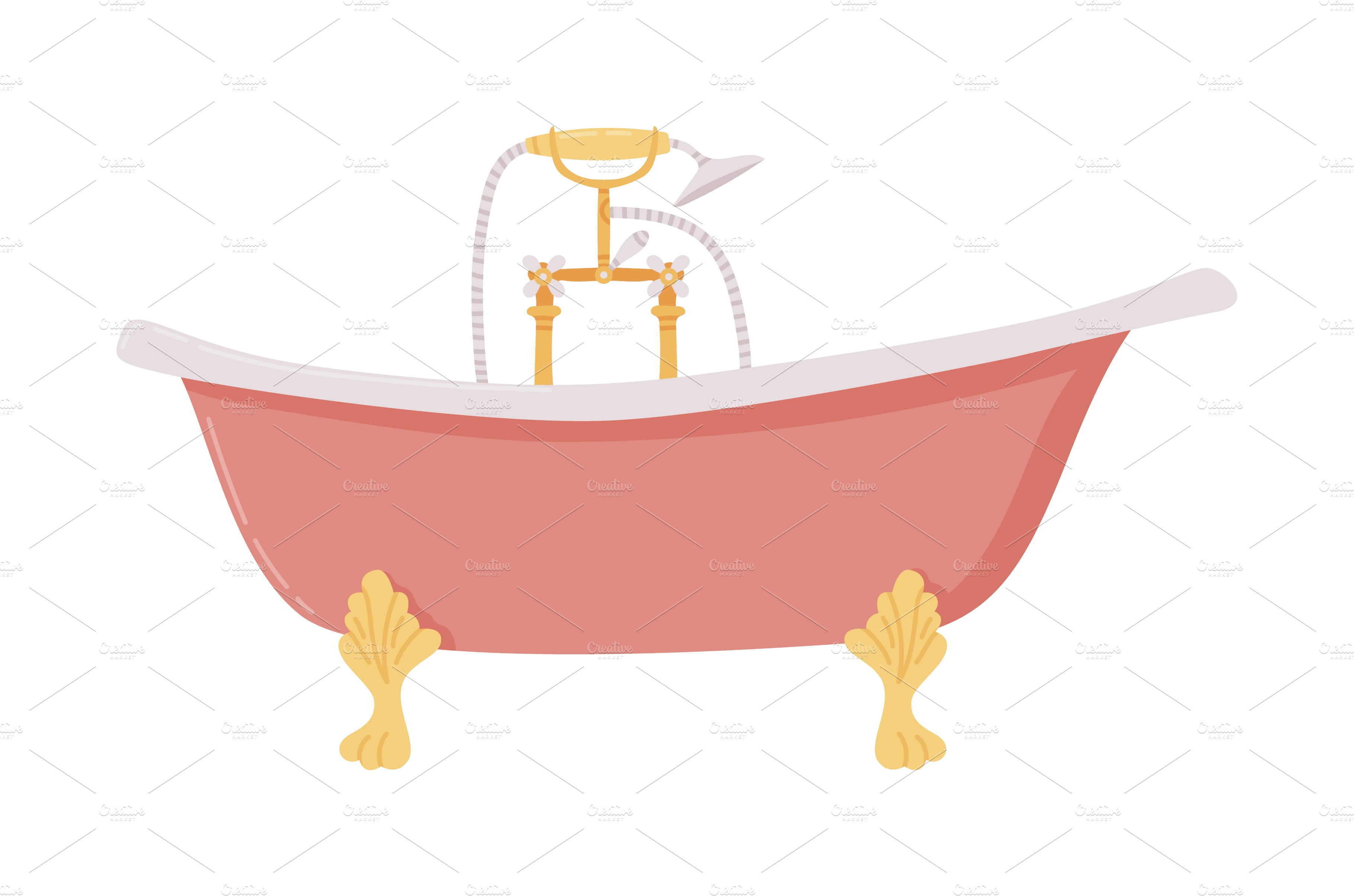 Pink Bathtub with Tap as Home Graphic Objects Creative Market