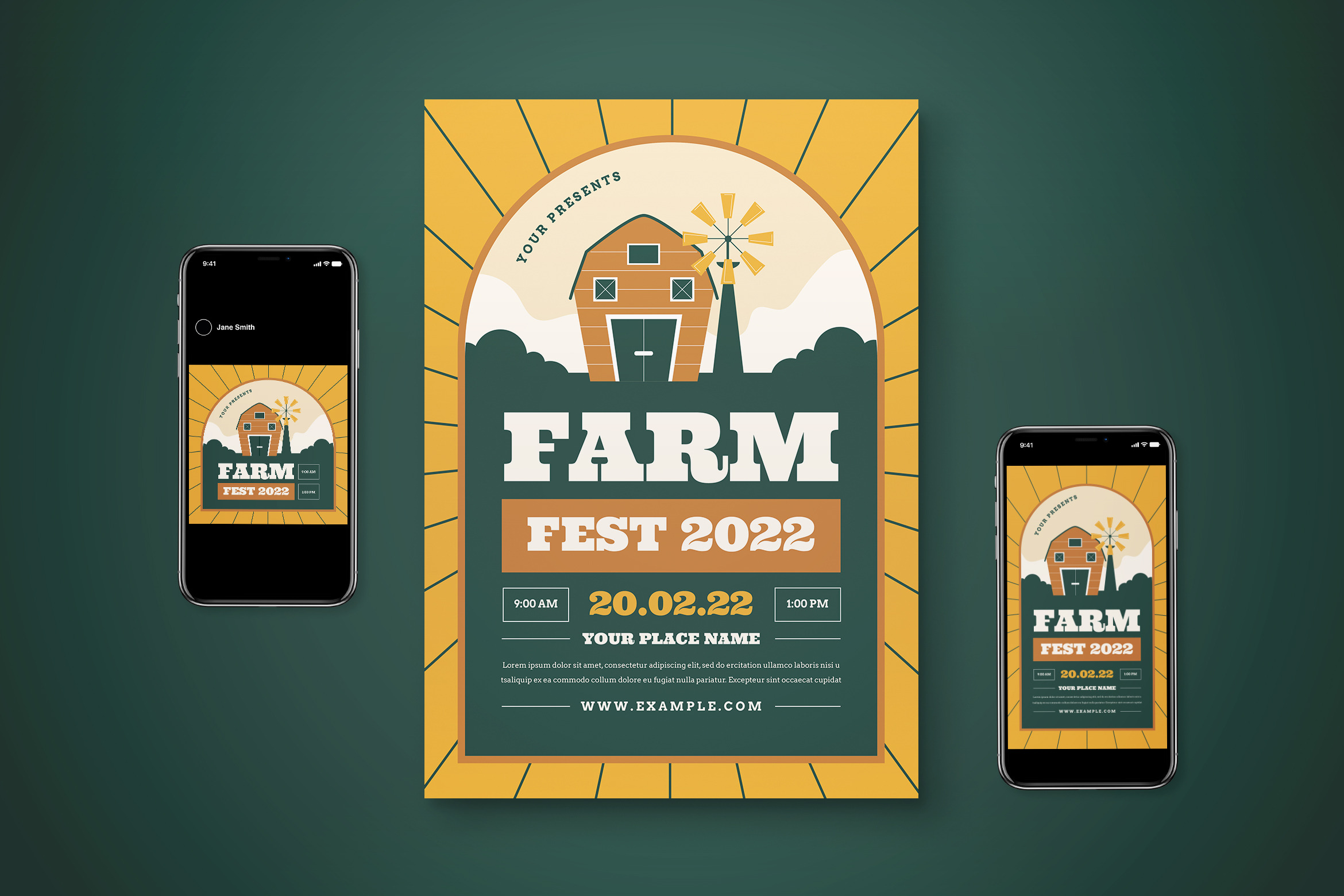 Farm Fest Flyer Set Flyer Templates Creative Market