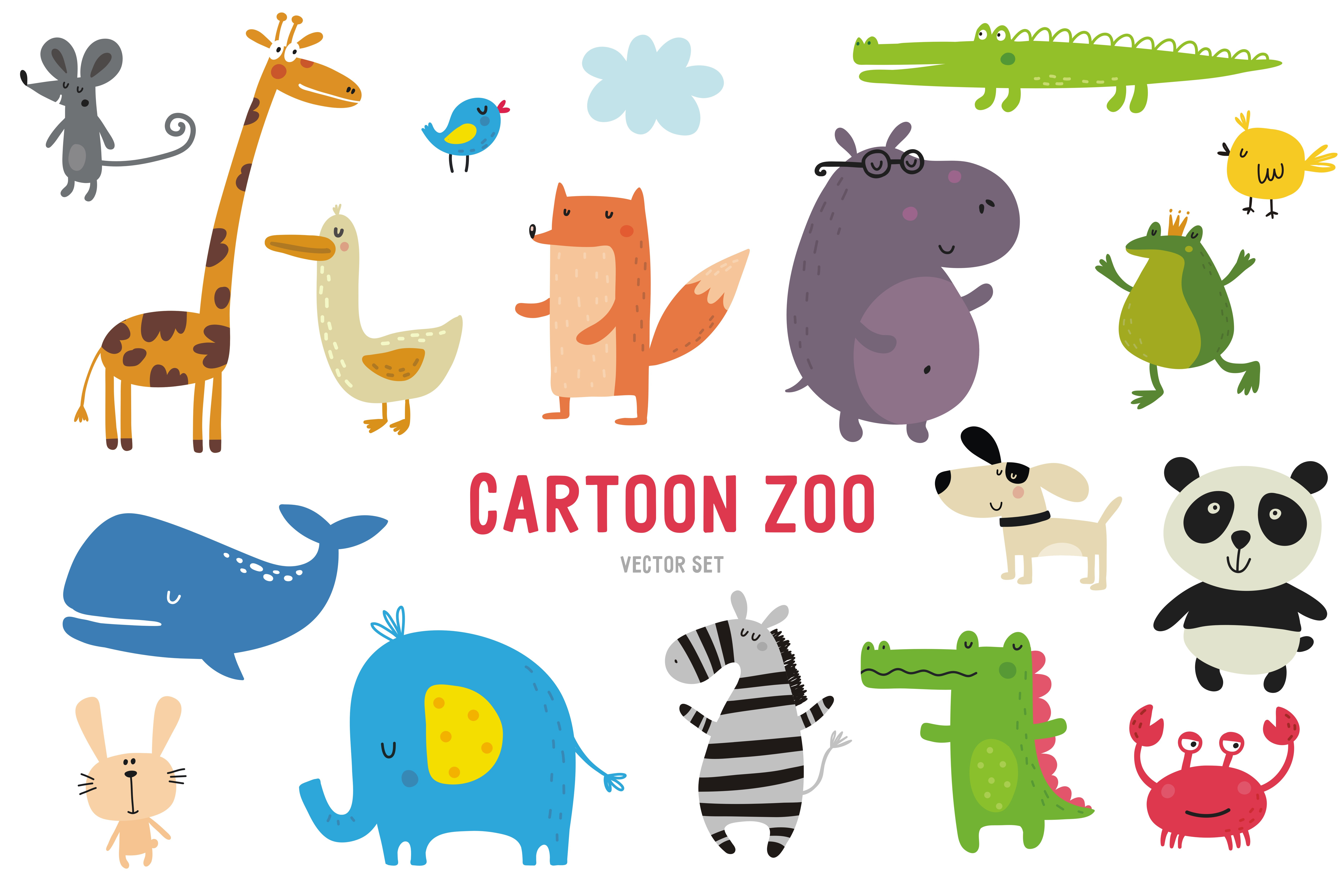 Download Funny vector zoo | Pre-Designed Illustrator Graphics ...