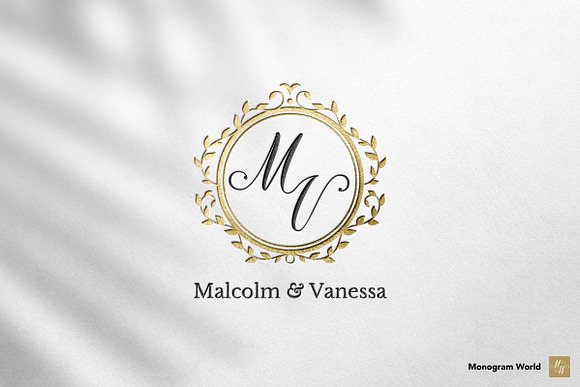 Wedding M&V Monogram · Creative Fabrica