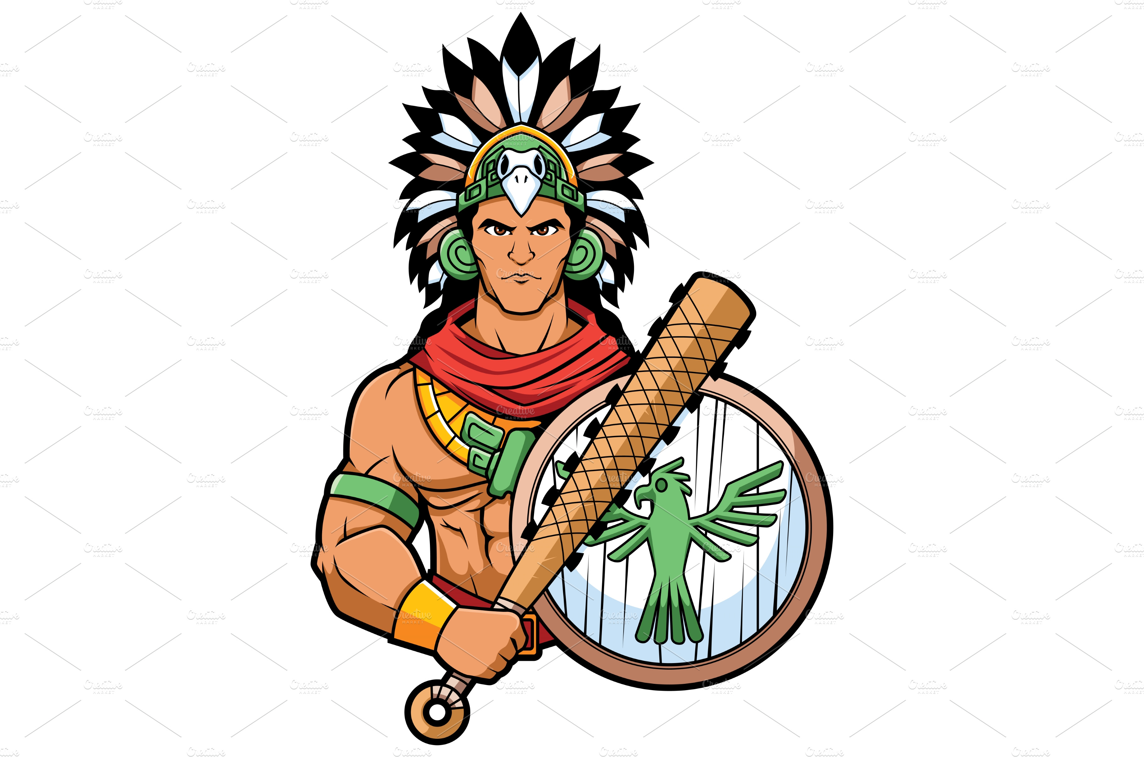 Aztec Warrior Mascot | Graphic Objects ~ Creative Market