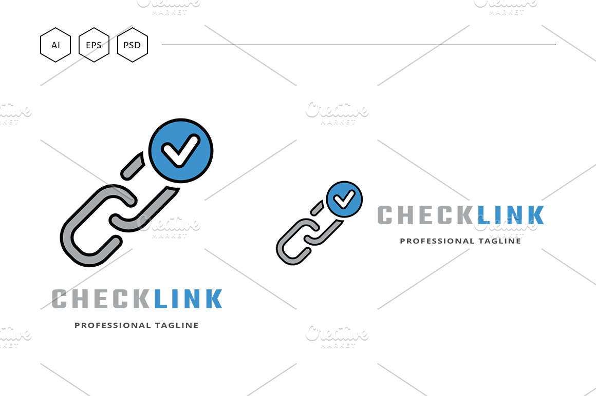 Check Link Logo Illustrator Templates Creative Market