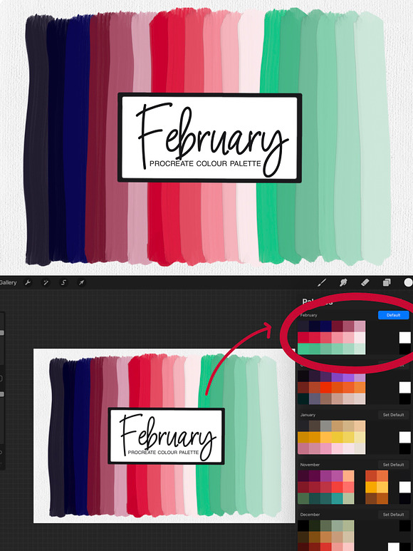 February Procreate Color Palette  Color Palettes ~ Creative Market