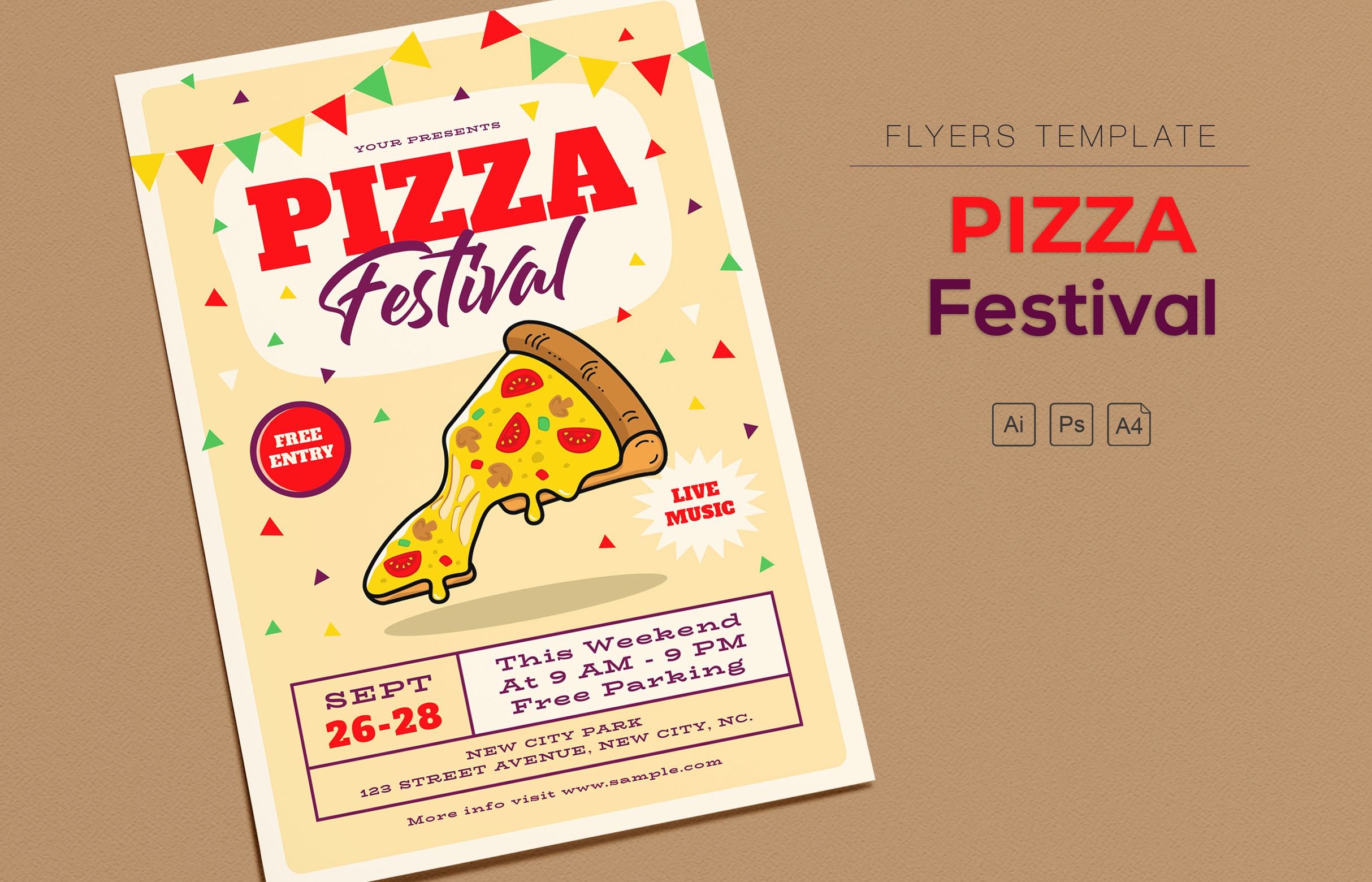 Pizza Festival Flyers Template Creative Market