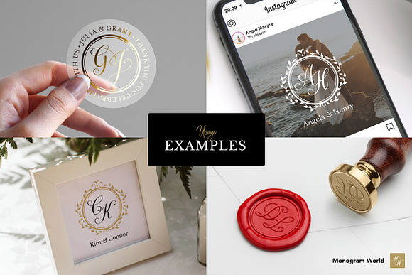 Wedding Monogram GM  Branding & Logo Templates ~ Creative Market