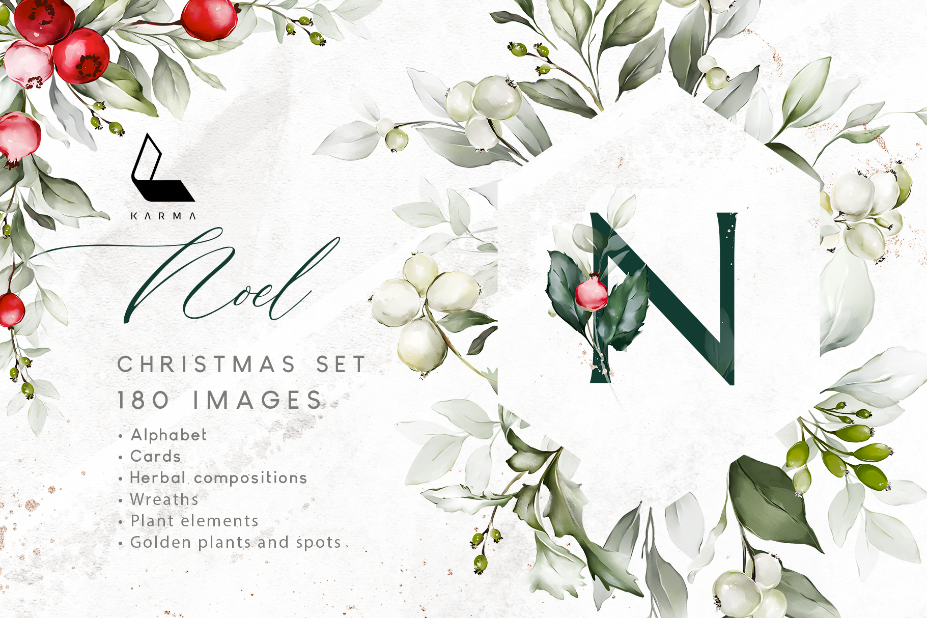 Noel | Christmas set | 180 images | Decorative Illustrations