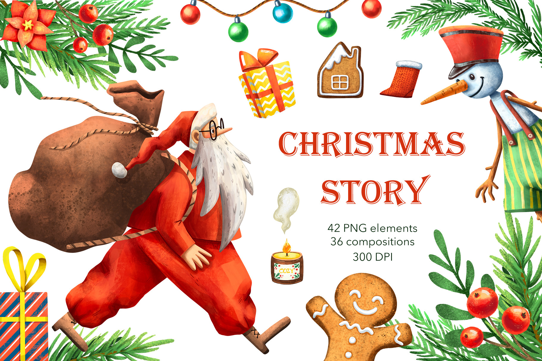 Christmas Story - Clipart Set | Illustrations ~ Creative Market