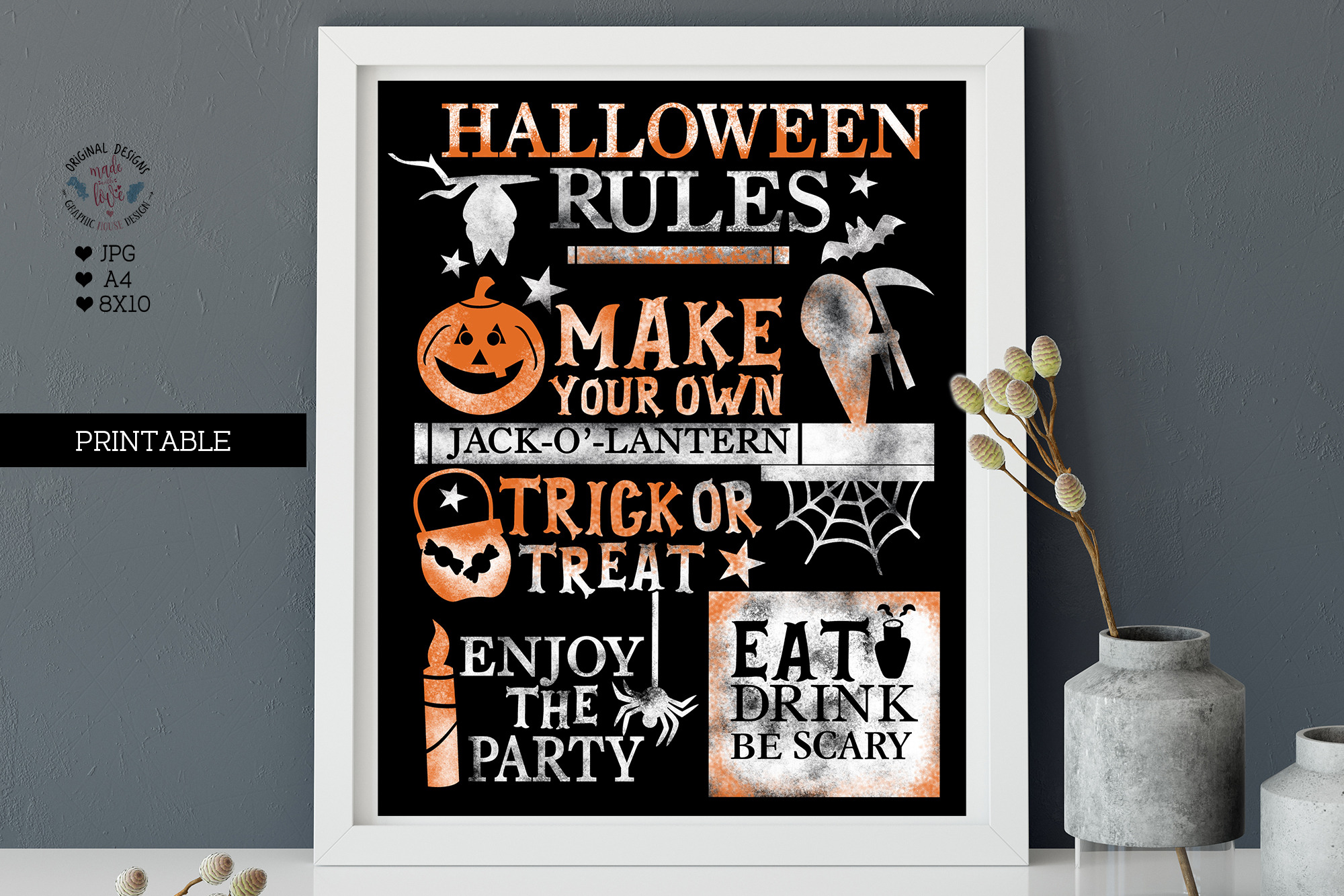 Halloween Rules Printable | Decorative Illustrations ~ Creative Market