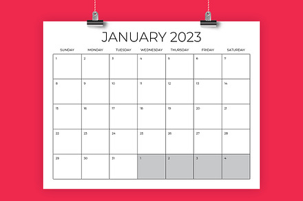 2024 Bold 8.5 x 11 Inch Calendar | InDesign Templates ~ Creative Market