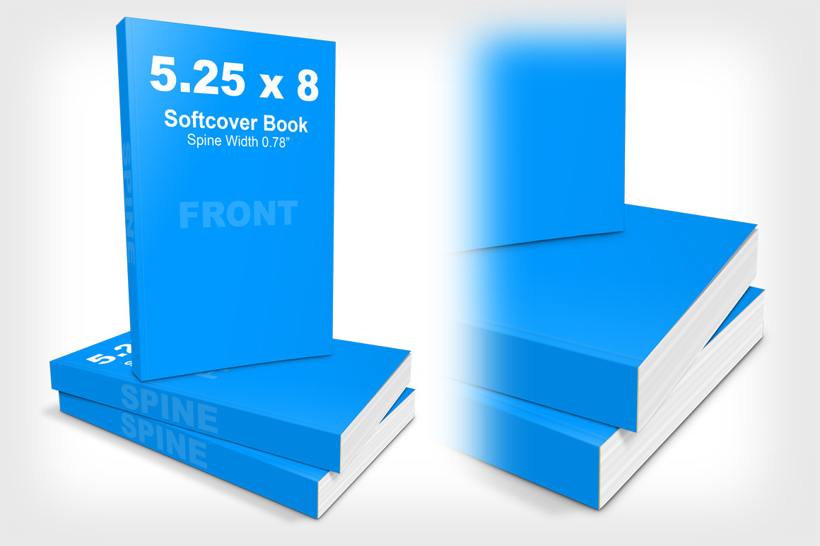 Download 5.25 x 8 Softcover Book Stack Mockup | Creative Photoshop Templates ~ Creative Market