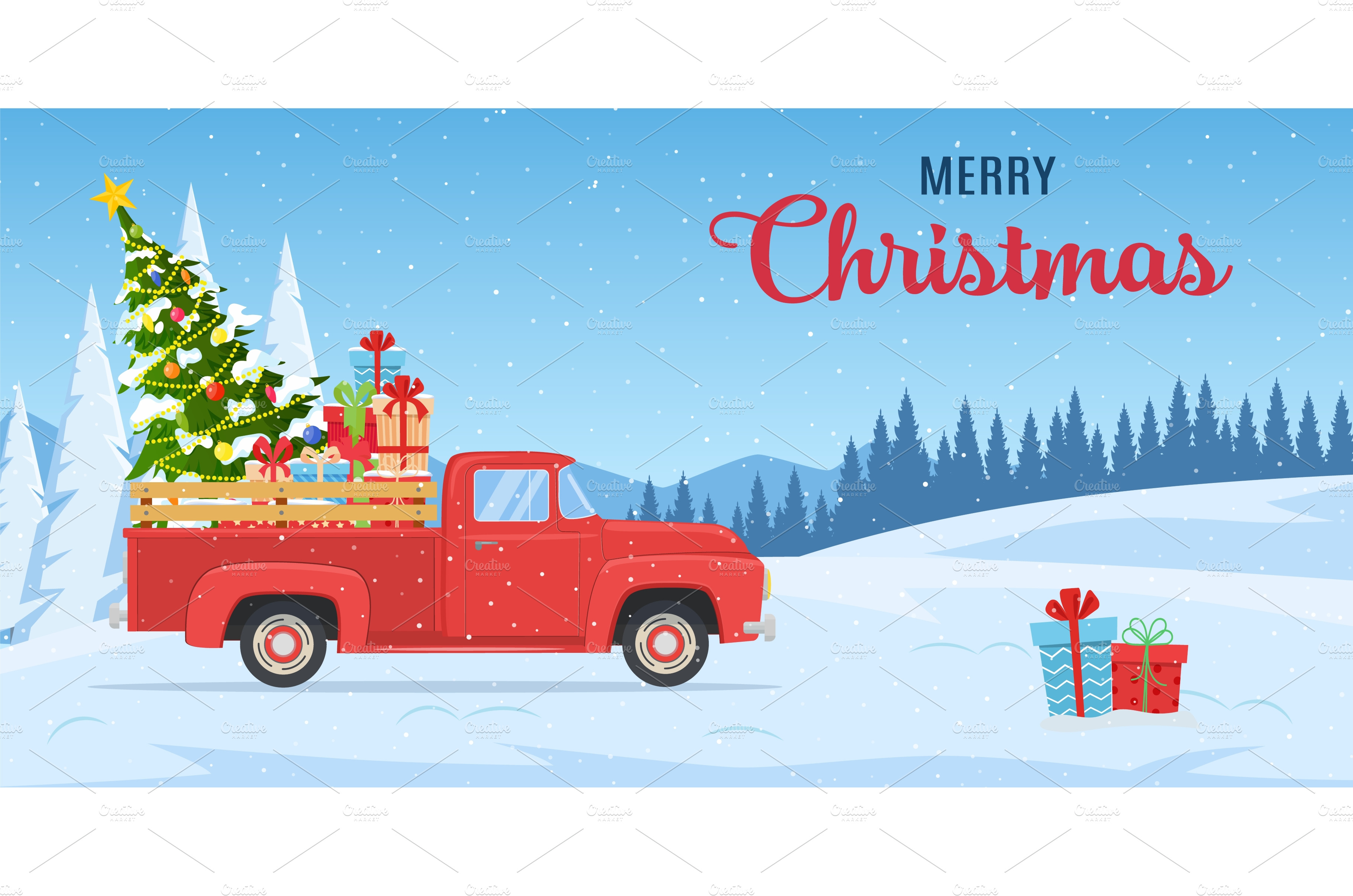 Christmas and New Year greeting card Graphic Objects Creative Market