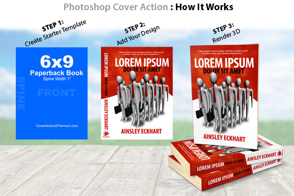 6x9 Paperback Book Mockup Ps Action Print Templates ~ Creative Market 2713