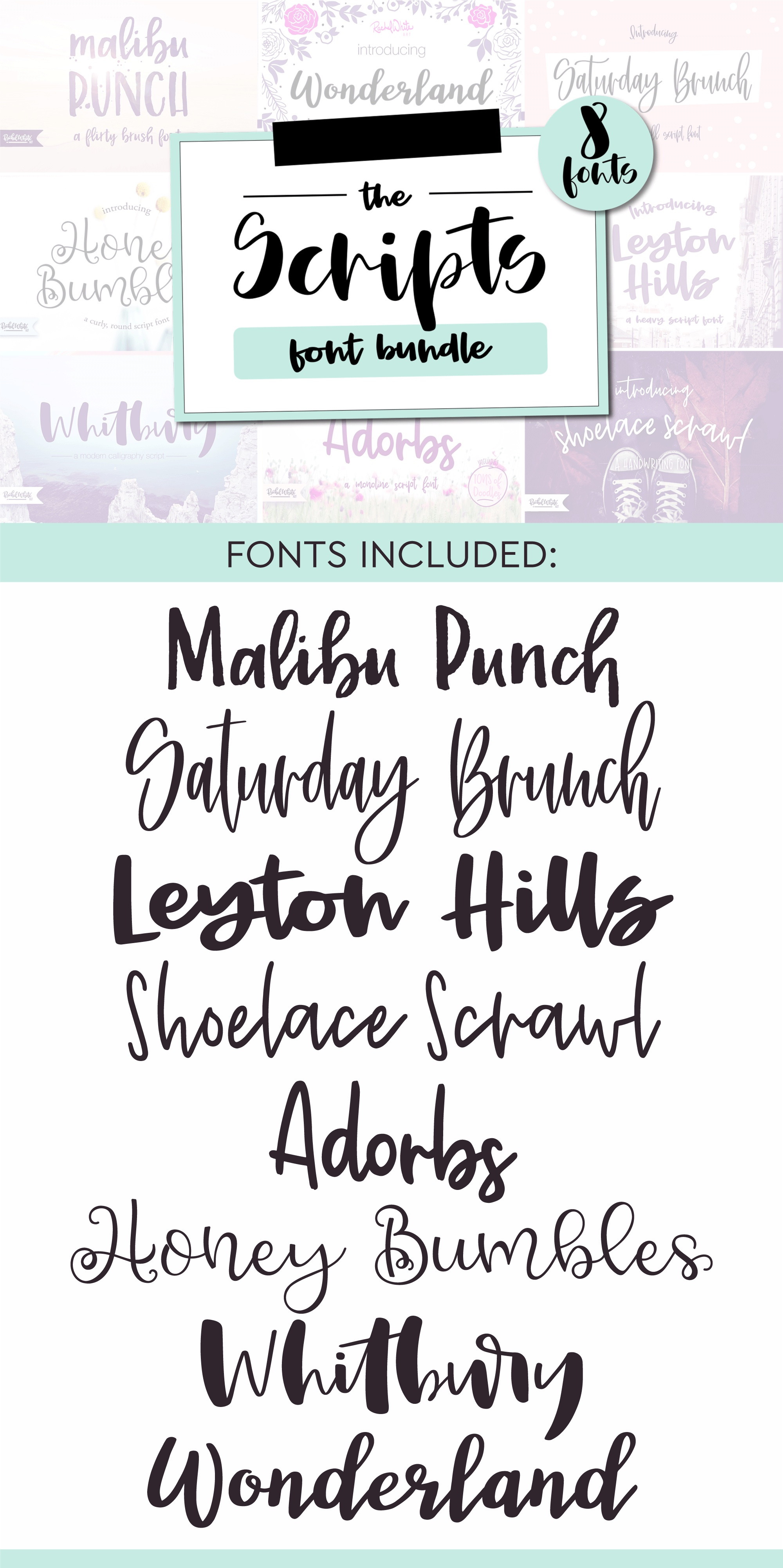 Script Font Bundle, 8 fonts | Creative Market