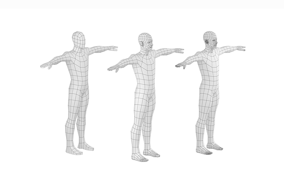 3d character design sheet, clean T-Pose of a male