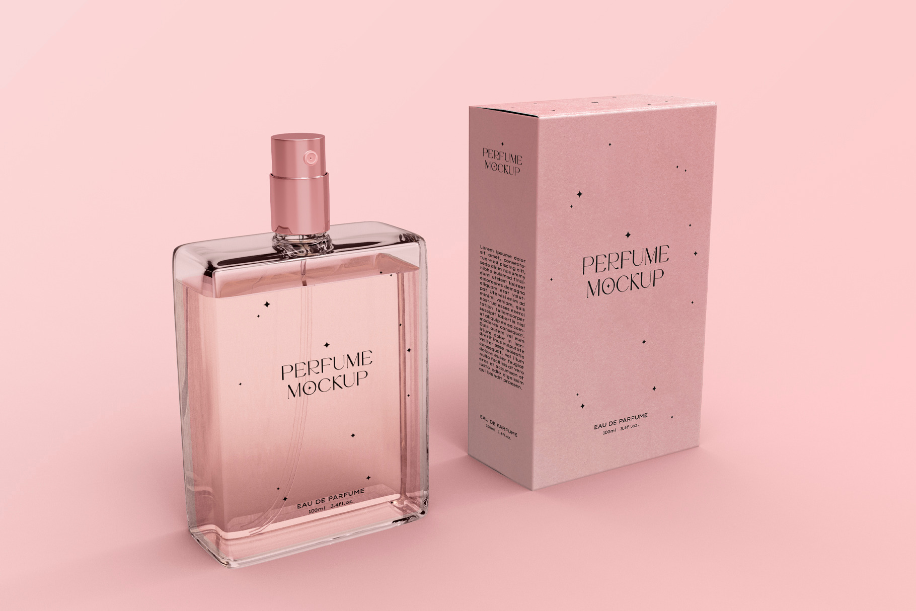 3d Perfume Bottle & Paper Box Mockup | Photoshop Templates ~ Creative ...