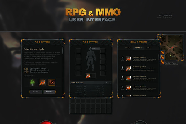 Rpg Mmo Ui 1 Pre Designed Photoshop Graphics Creative Market