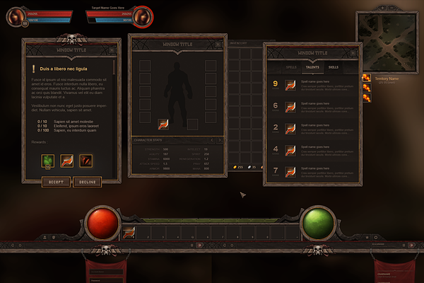 Rpg Mmo Ui 1 Pre Designed Photoshop Graphics Creative Market