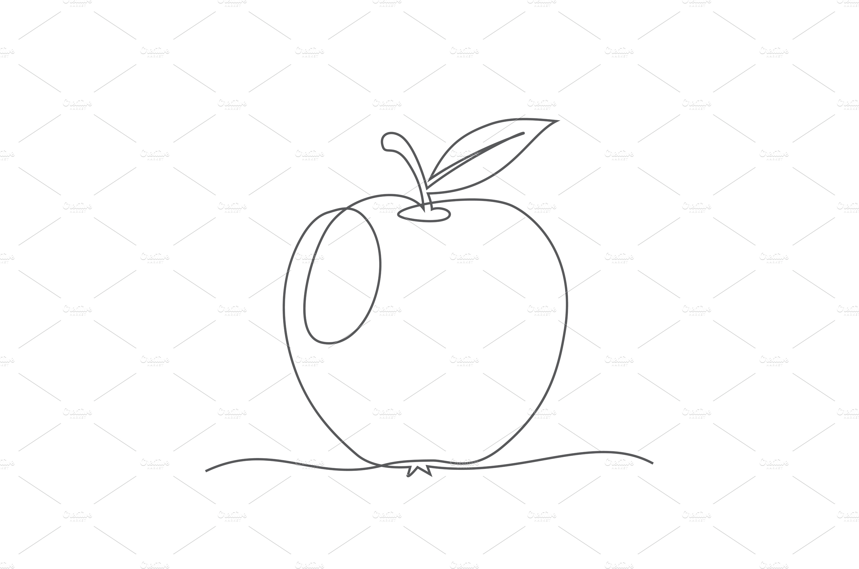 Golden apple illustration sketch style