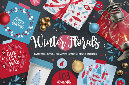 Silver winter clipart set | Animal Illustrations ~ Creative Market