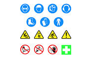 Workplace safety symbols | Illustrator Graphics ~ Creative Market