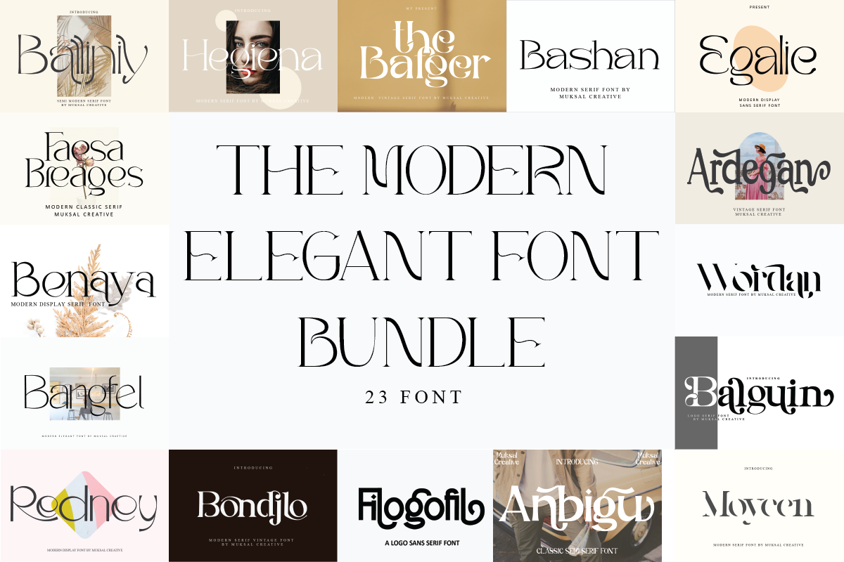 The Modern Elegant Font Bundle | Serif Fonts ~ Creative Market