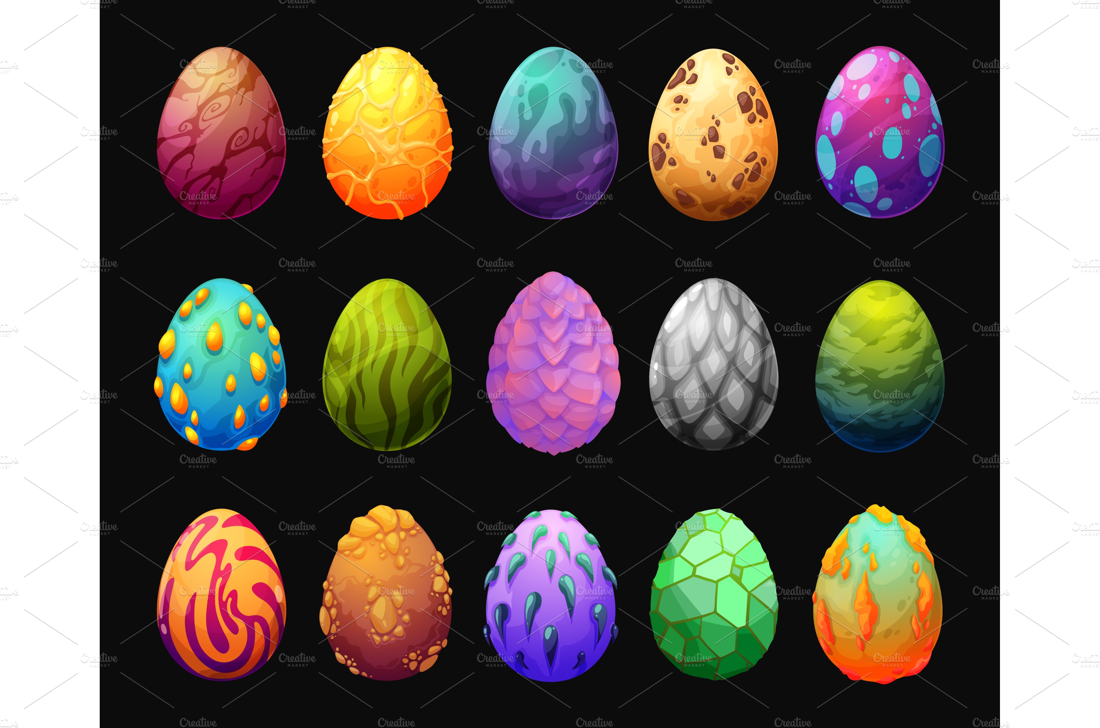 Cartoon dragon eggs vector asset | Animal Illustrations ~ Creative Market