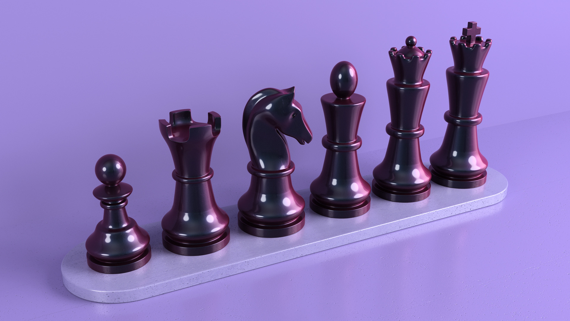 Download Exquisite 3D Chessboard on an Android Screen Wallpaper